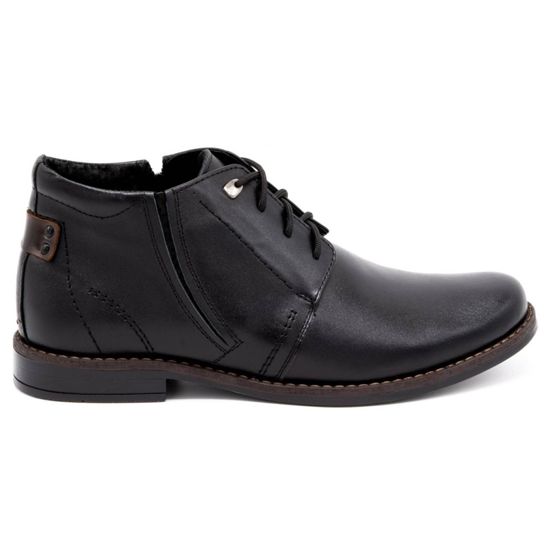 Olivier Botas de inverno de homem em pele 336LU pretas preto