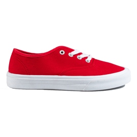 Sneakers clássicas com atacadores para mulher Shelovet vermelho