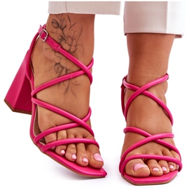 FJ1 Sandálias Clássicas de Salto Alto Fúcsia Lucetta rosa