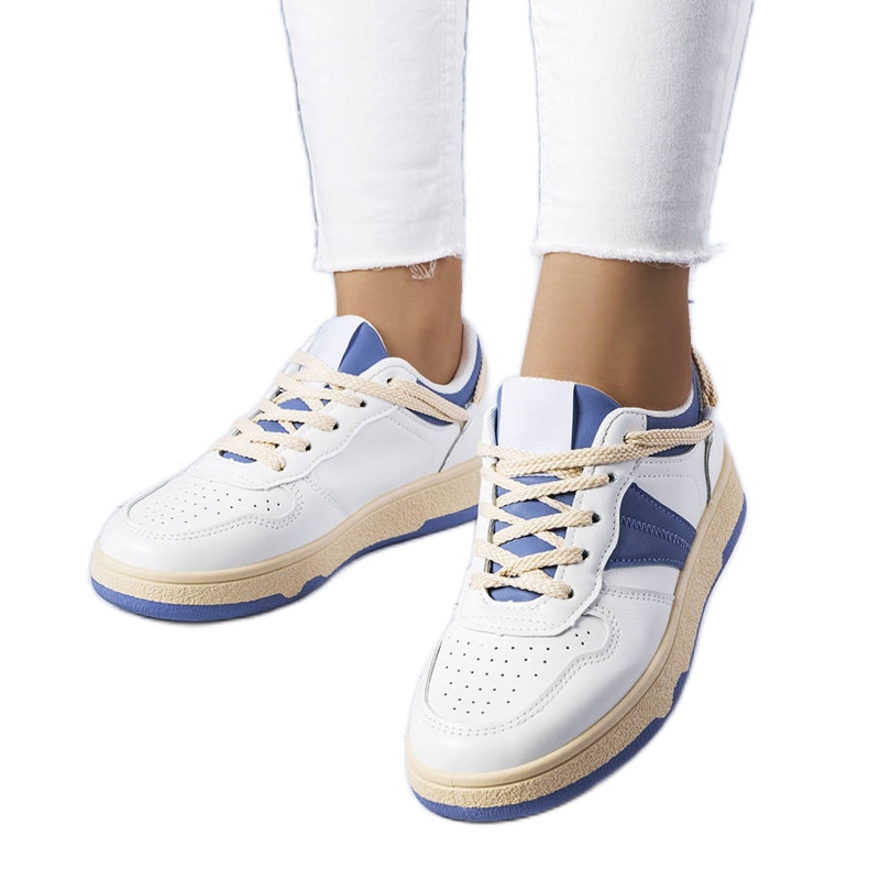 Tênis feminino branco e azul Marcella