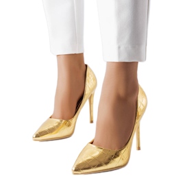 Alfinetes de ouro decorados com relevo Raison dourado