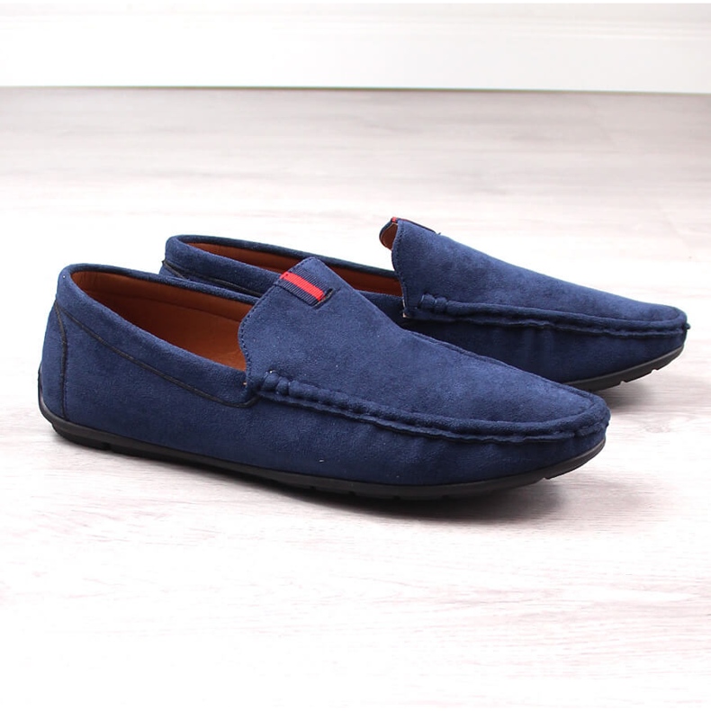 Mocassins sapatos masculinos de camurça azul marinho McKeylor 2260