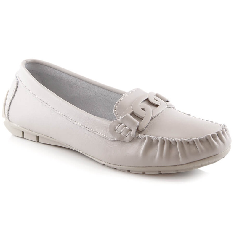 Mocassins de mulher em pele com corrente bege Filippo DP4547 crua