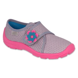 Chinelos infantis Befado 974X528 rosa com flor Chinelos infantis Befado 974X528 rosa com flor