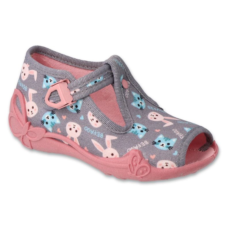 Calçado infantil Befado 213P139 rosa cinza