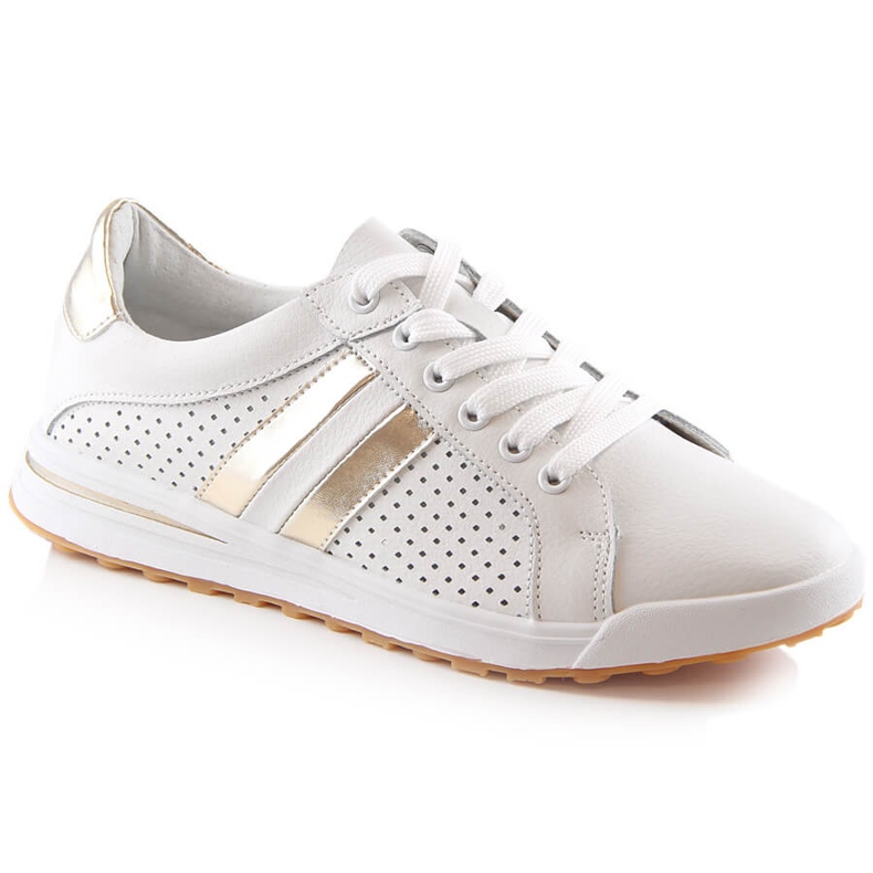 Sapatos esportivos femininos de couro com recortes Filippo DP4477 branco