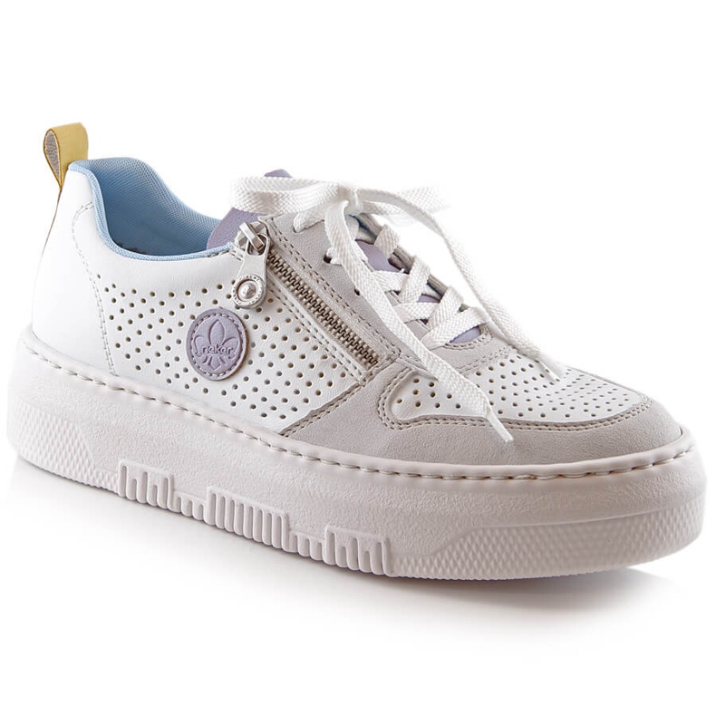 Sapatos esportivos femininos brancos confortáveis ​​Rieker M1905-80