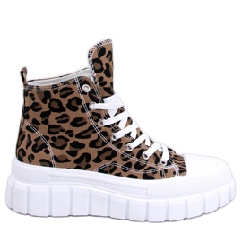 BM Tênis cano alto Tiger Leopard marrom