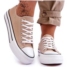 FB2 Tênis Feminino On A Chunky Platform Beige Ember bege