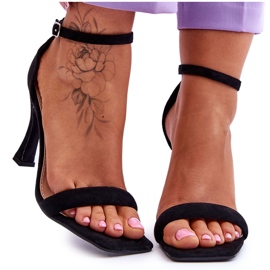 Sandálias Femininas de Camurça com Salto Preto Rousses Sandálias Femininas de Camurça com Salto Preto Rousses