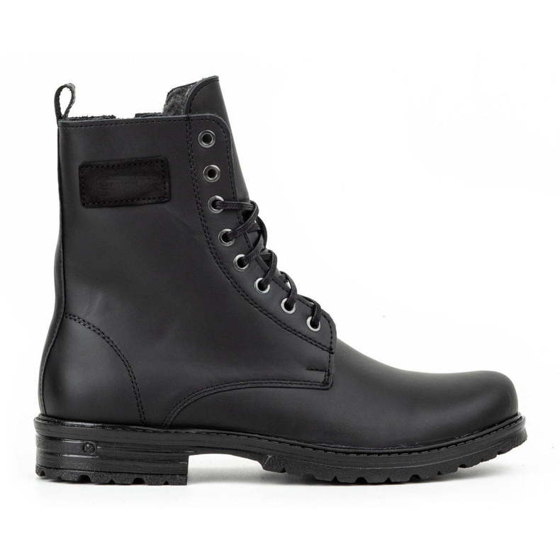 Polbut Botas Chelsea militares masculinas de couro polonês 2118S, pretas preto