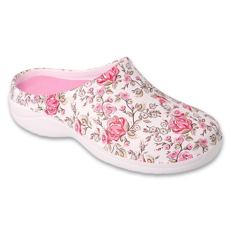 Dr.orto Befado Flippers de espuma feminina 154d104 Flores de rosa branco