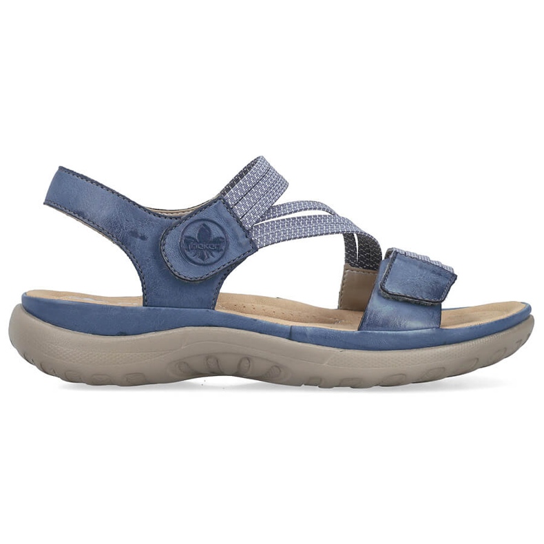 Sandálias femininas confortáveis ​​com velcro azul Rieker 64870-14