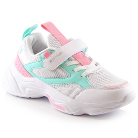 Atletico Sapatos desportivos para menina com velcro branco AbcKids B011310235 Atletico Sapatos desportivos para menina com velcro branco AbcKids B011310235
