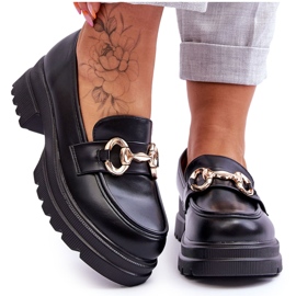 FJ1 Mocassim feminino de couro sem cadarço preto Albie FJ1 Mocassim feminino de couro sem cadarço preto Albie