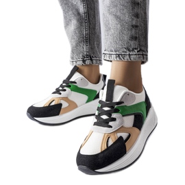 Sapatilhas pretas de materiais mistos da Riel branco