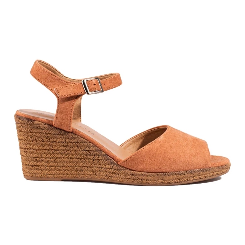 Sandália de cunha marrom por W. Potocki castanho