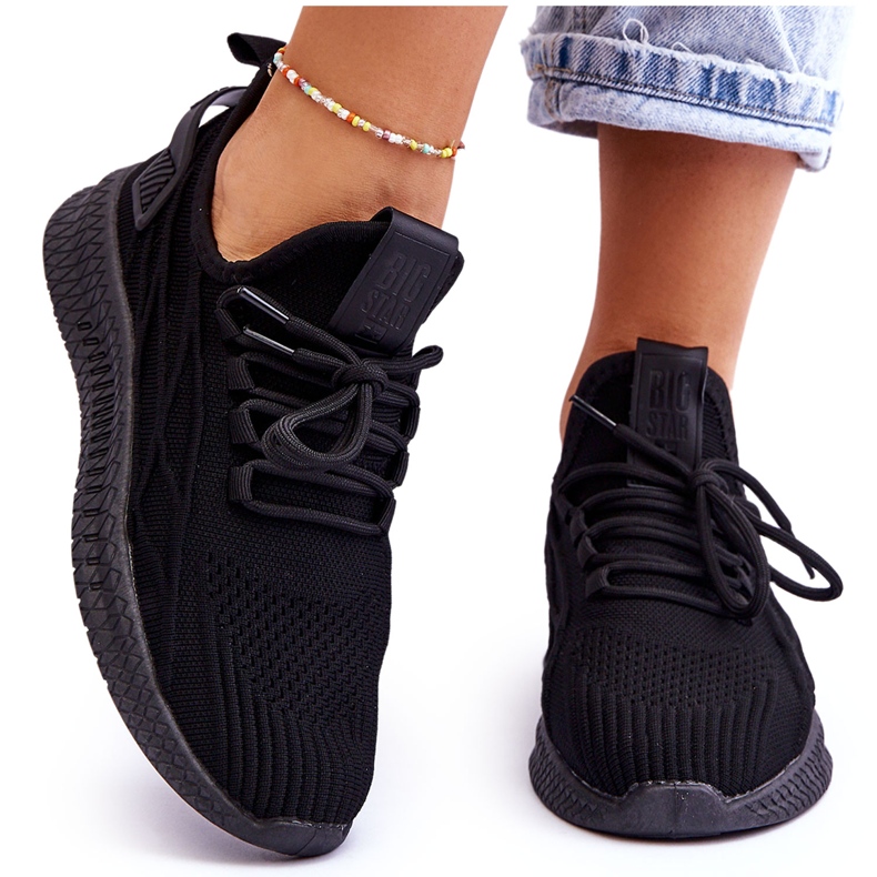 Tênis sem cadarço feminino Big Star LL274711 preto