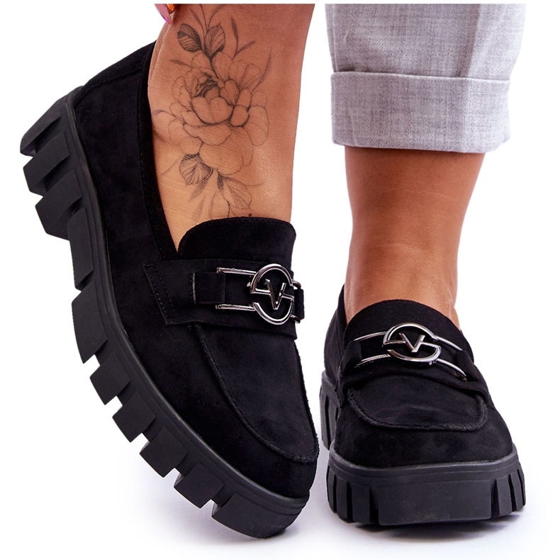 Vinceza Mocassim Feminino de Camurça Preto Sanvi