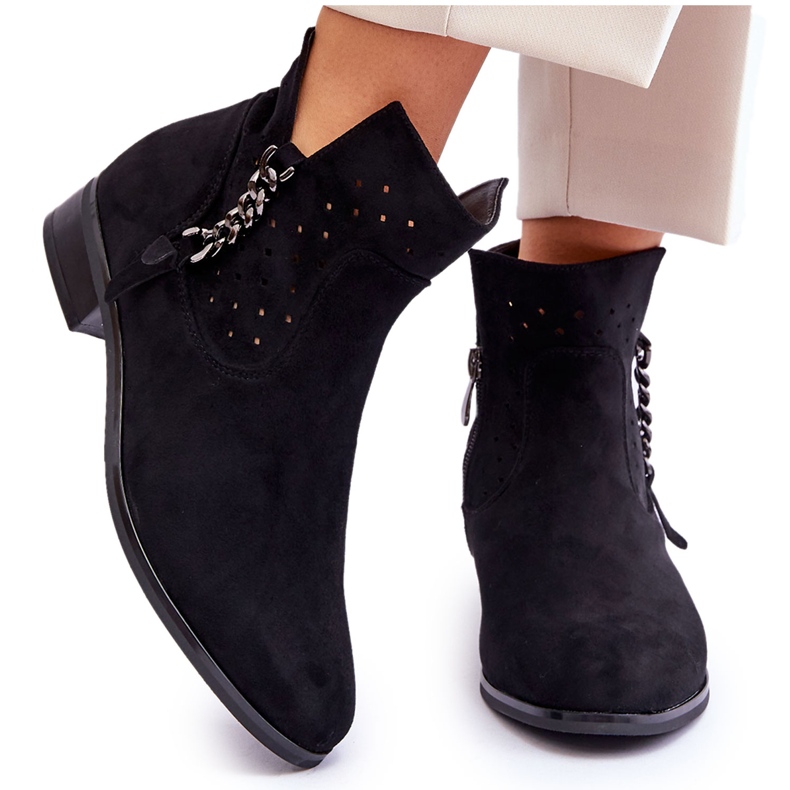 Vinceza Botas Femininas de Camurça com Zíper Preto Belliano