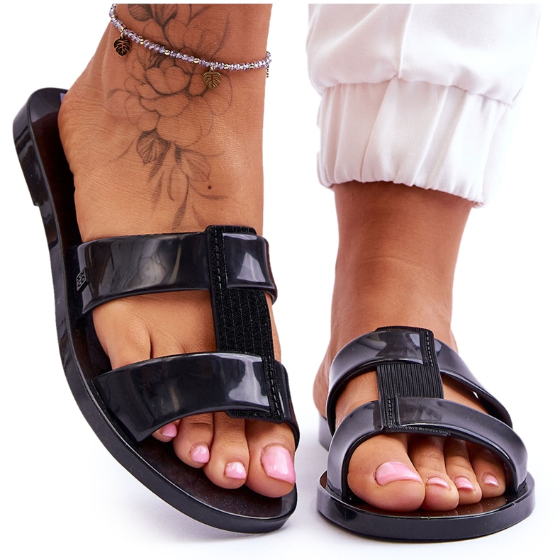 Chinelos veganos da moda ZAXY JJ285263 pretos