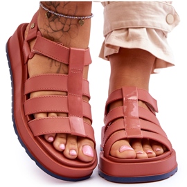 Sandálias femininas veganas com velcro ZAXY JJ285016 rosa sujo