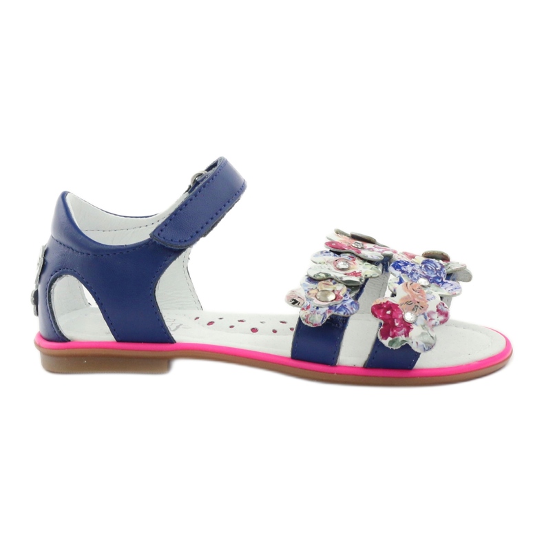 Bartek Sandalki Gladiatikki 16168 Cornualha decorada com flores azul