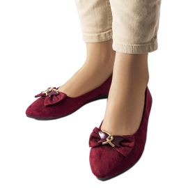 Bailarinas Jetté marrom bico fino vermelho