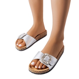 Slides de prata decorados com zircões Millicent