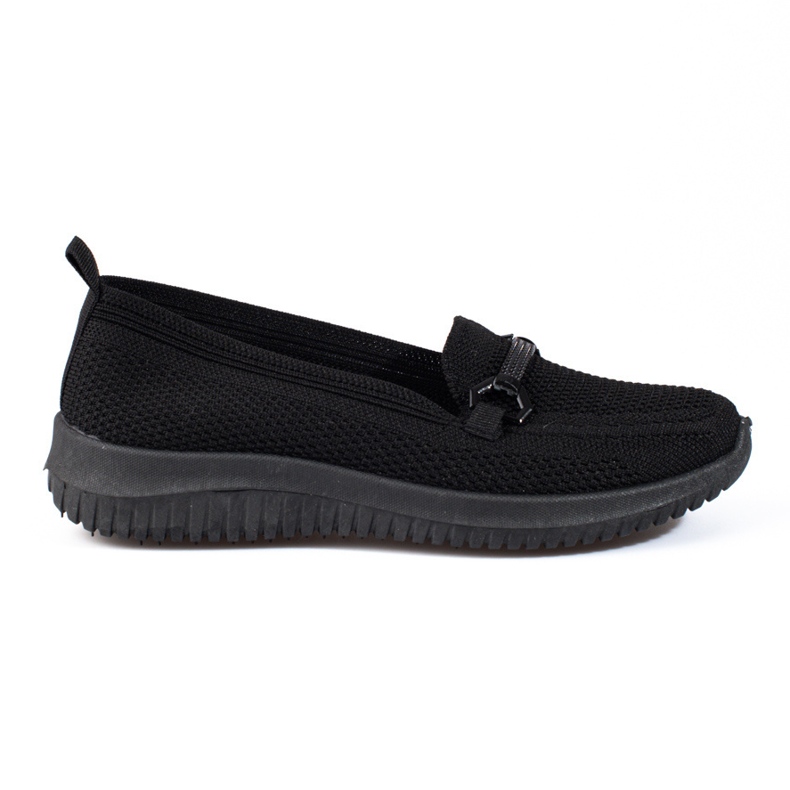 Mocassins têxteis de mulher pretos Shelovet