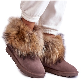 FS1 Botas de neve femininas Alexa Fur Camurça bege
