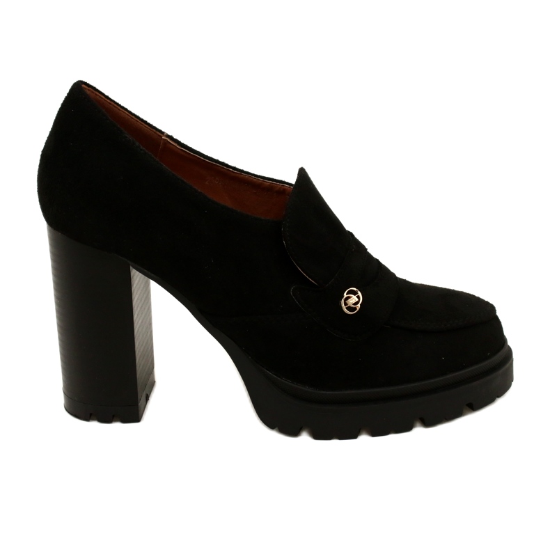 Evento Mocassins da moda na plataforma e barra preta preto