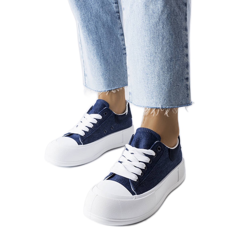 Tênis plataforma azul marinho Josseaume.