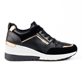 Ténis de cunha Shelovet pretos de mulher