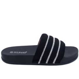 BM Slides de strass Lynne Black preto BM Slides de strass Lynne Black preto