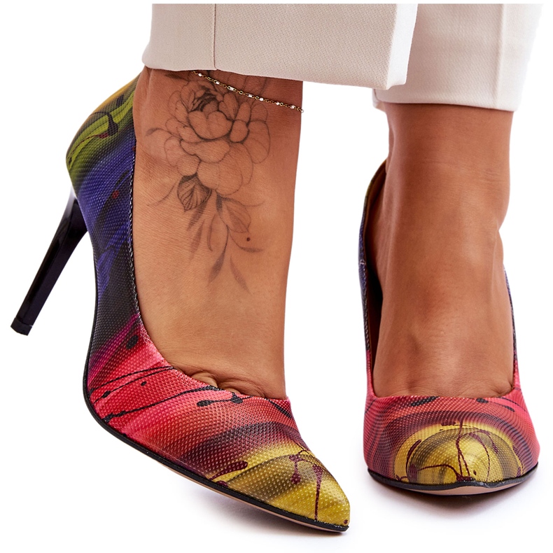 Lewski Shoes Sapatos de salto alto de couro da moda Lewski 2659 multicoloridos