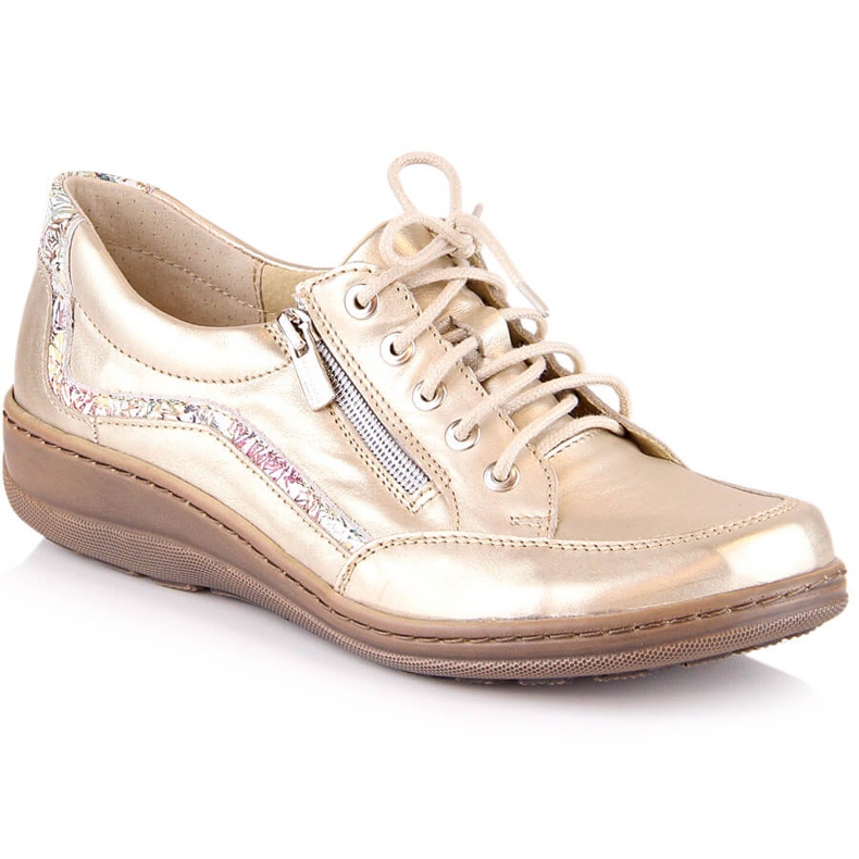 Sapatos femininos confortáveis ​​de couro dourado Helios 411