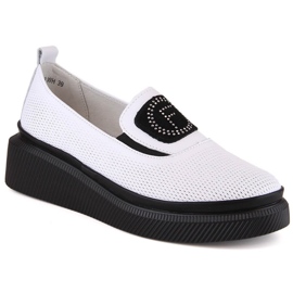 Sapatos femininos de couro na plataforma branco Filippo DP4572 Sapatos femininos de couro na plataforma branco Filippo DP4572