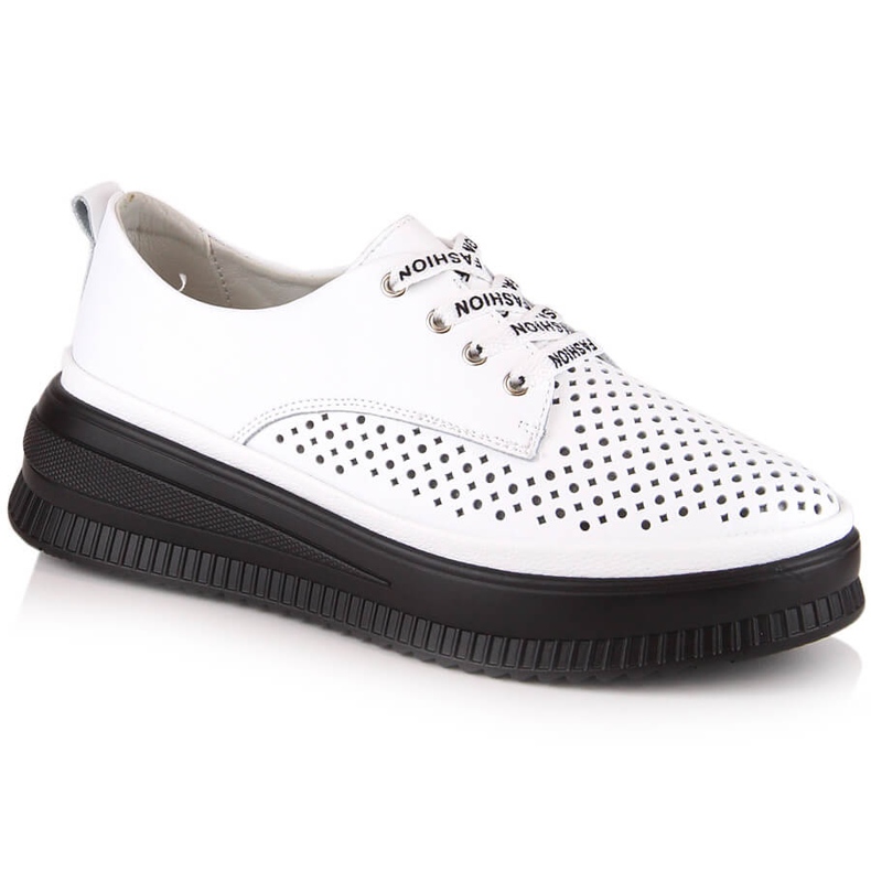 Sapatos femininos confortáveis ​​de couro vazado branco Artiker 52C1992