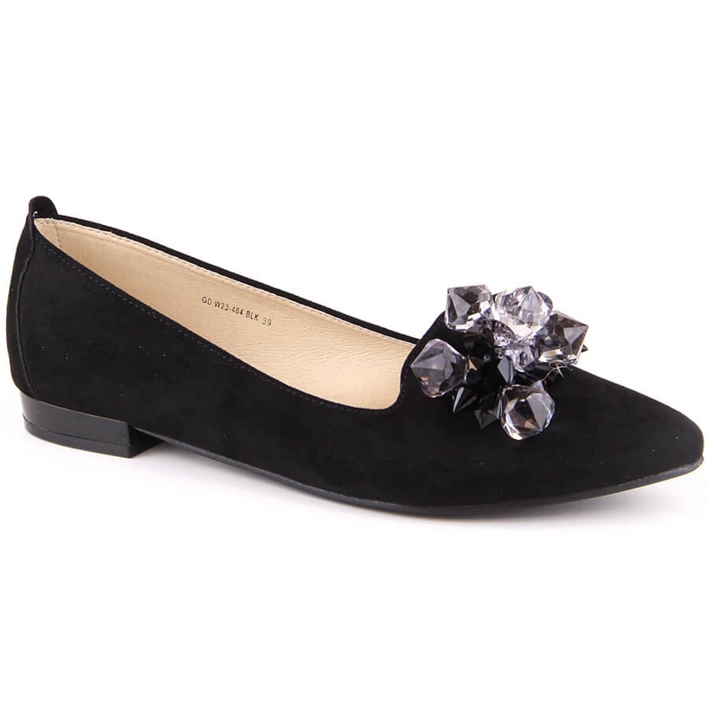 Sabrinas femininas em camurça preta com cristais T.Sokolski W23-464 preto