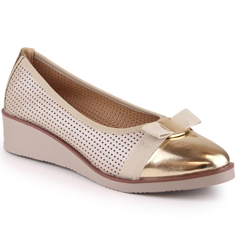 Sapatos de cunha dourados vazados para mulher Potocki SZ12037
