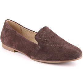 Sapatos confortáveis ​​de couro camurça marrom S.Barski LR29515 castanho