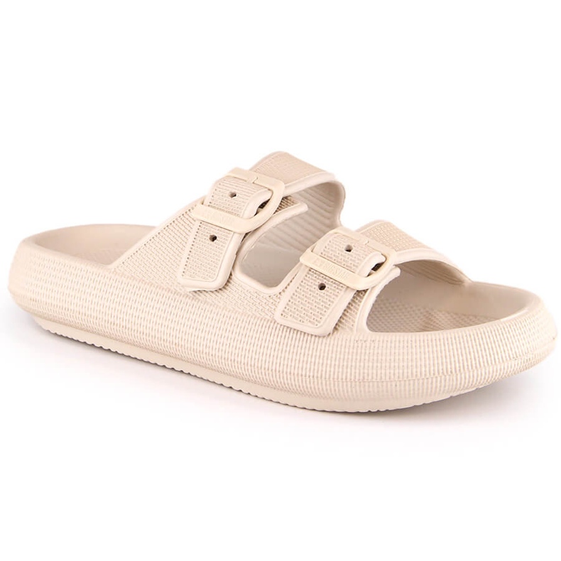 Chinelos esportivos femininos na plataforma bege Big Star LL274611