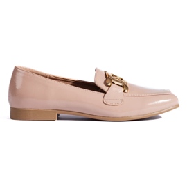 Sapatos de mulher rosa lacado com corrente Shelovet