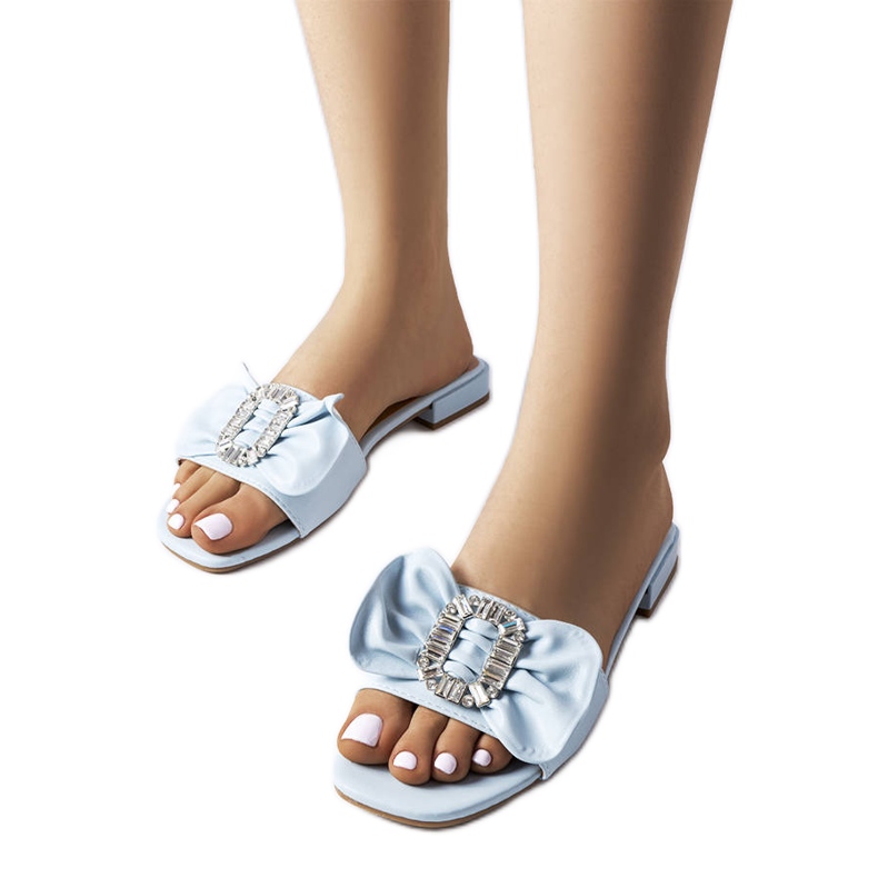 Sandálias elegantes azuis com strass da Fifi azul