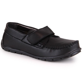 Meninos mocassins formais com velcro preto Kornecki 6804