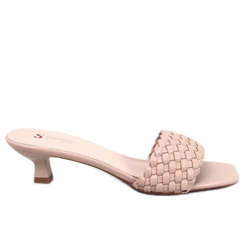 BM Sandália salto baixo Arritola Damasco bege