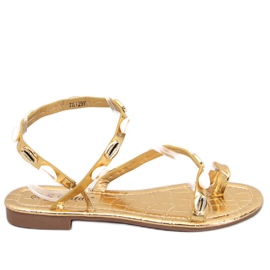 Seastar Chinelos Askren Gold com conchas dourado