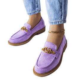 Mocassins roxos elegantes com enfeite Ouellet tolet