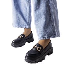 Brogues pretos com fivela Mason